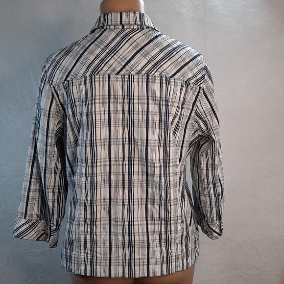 TanJay Jacket Top Shacket Womens 10 Metallic Buttons 3/4‎ Sleeve Casual - Picture 10 of 14